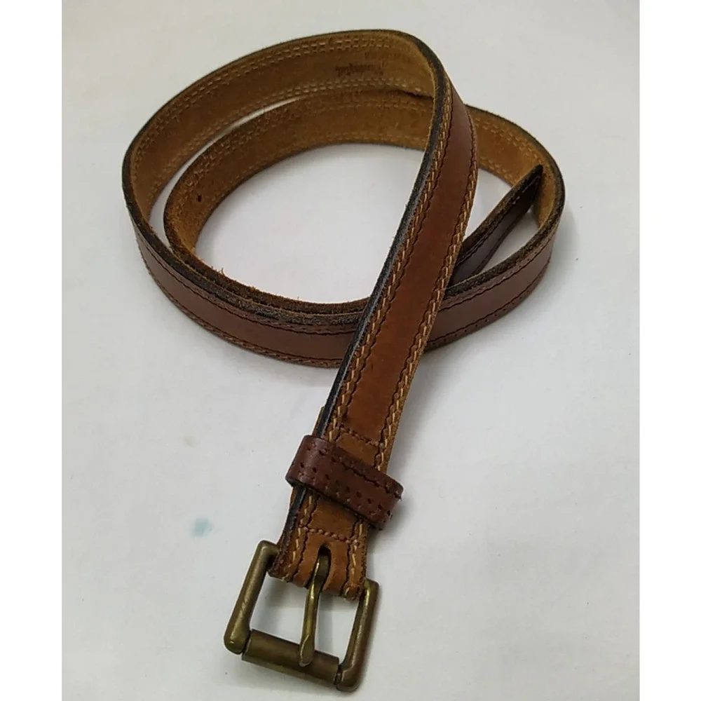 Levi's Brown Leather Buckle Women Belt - Made in USA - Size 32